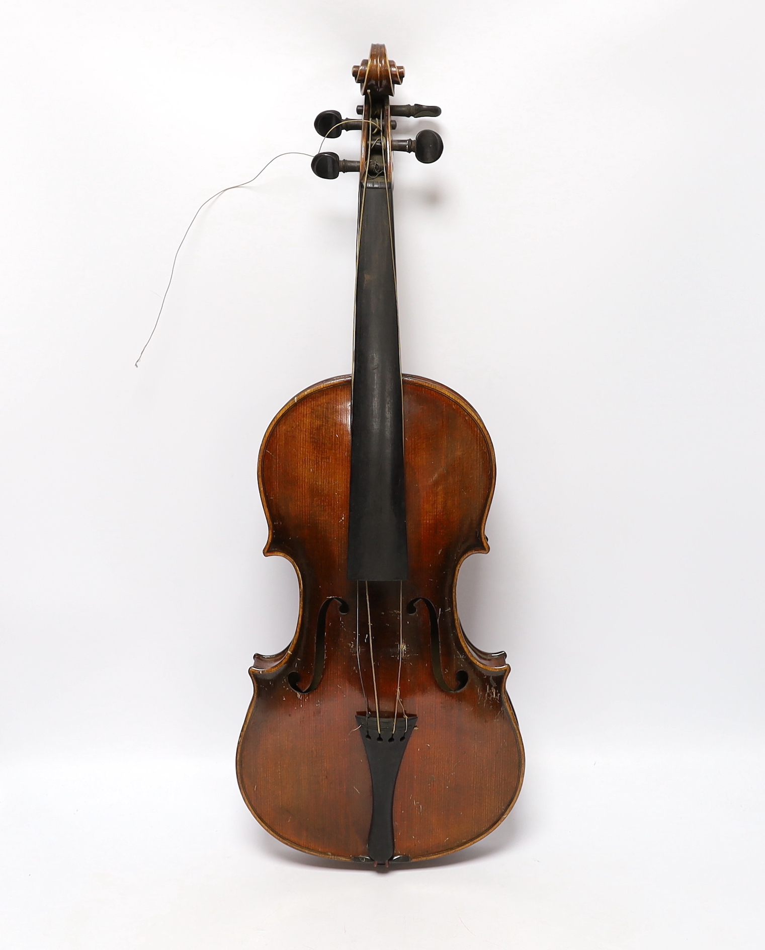 A cased early 20th century German violin